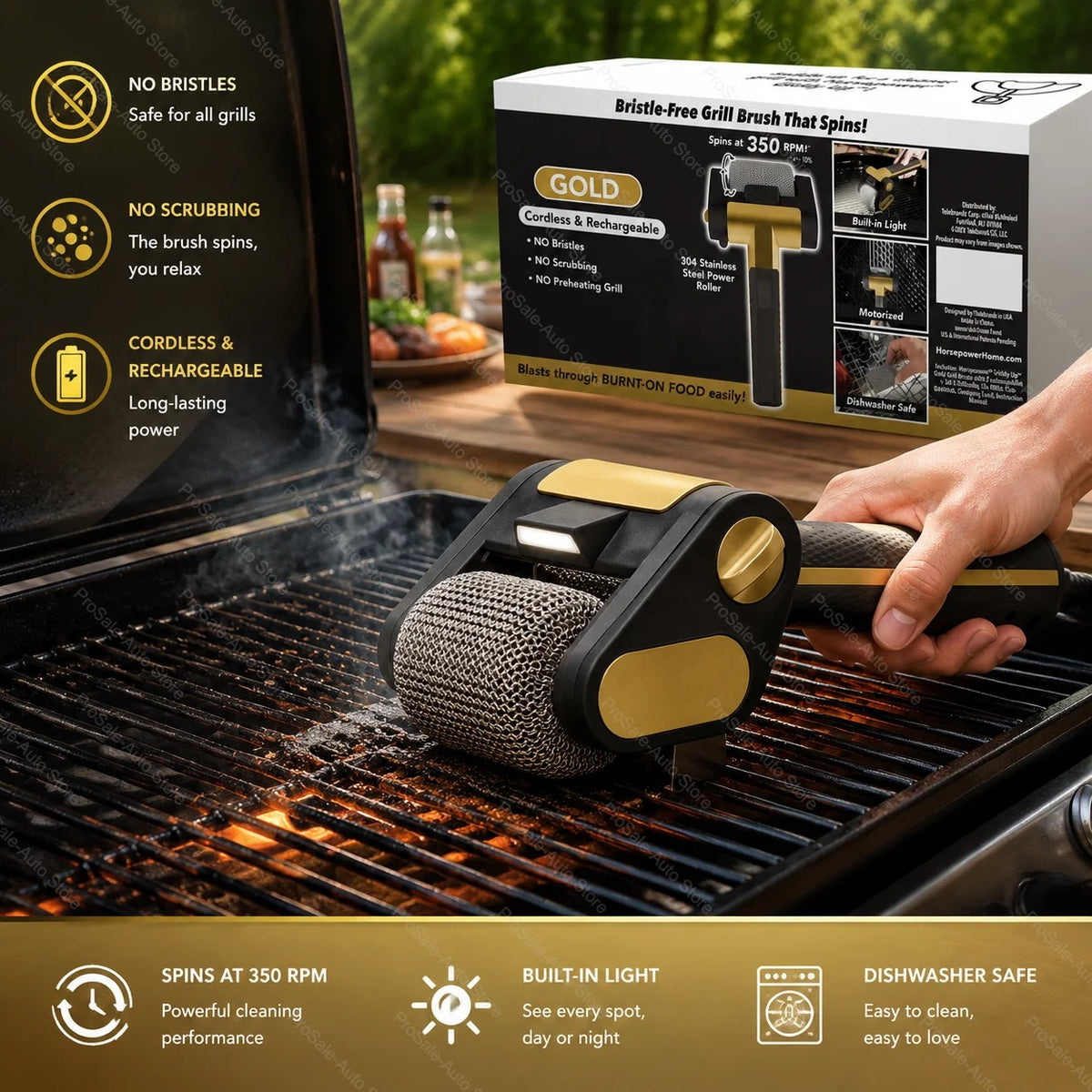 Cordless Electric Rotary BBQ Grill Brush