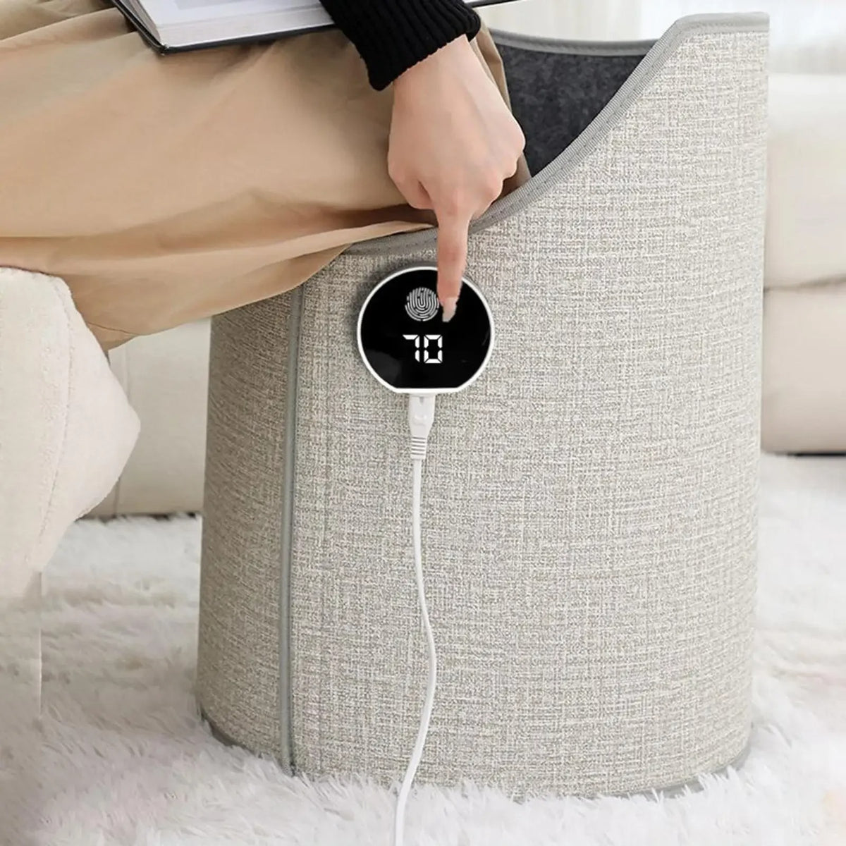 Leg Heating Cover While Working