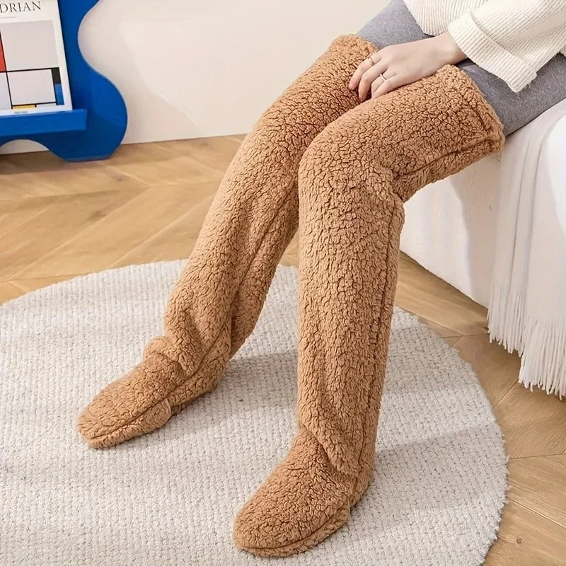 Over The-knee Fuzzy Thigh High Slipper Socks