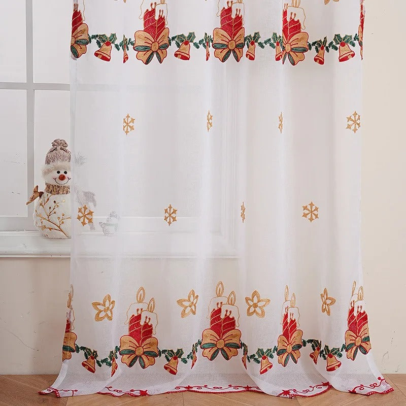 Embroidered Christmas Sheer Curtains